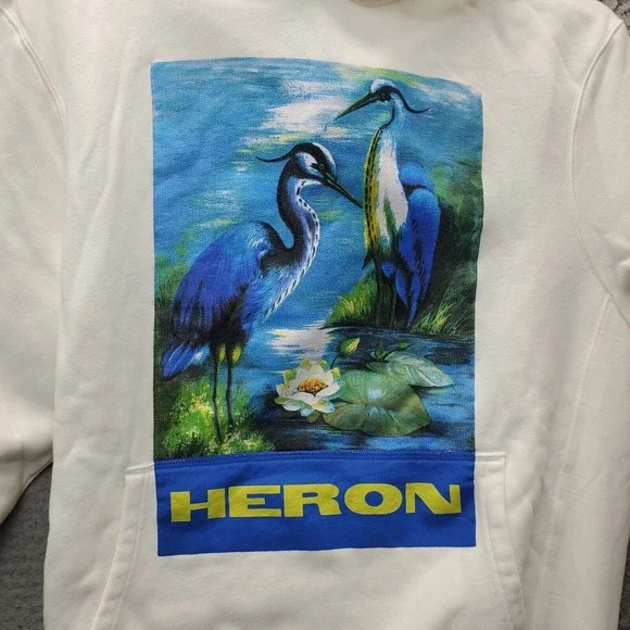 Heron Preston Oversized Hoodie Unisex Multi Graphic‎ Print Fleece Lined Pocket